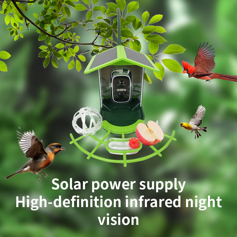 Ai Intelligent Bird-Watching Device, Outdoor Bird Feeder with Camera, Solar-Powered Pet Feeder