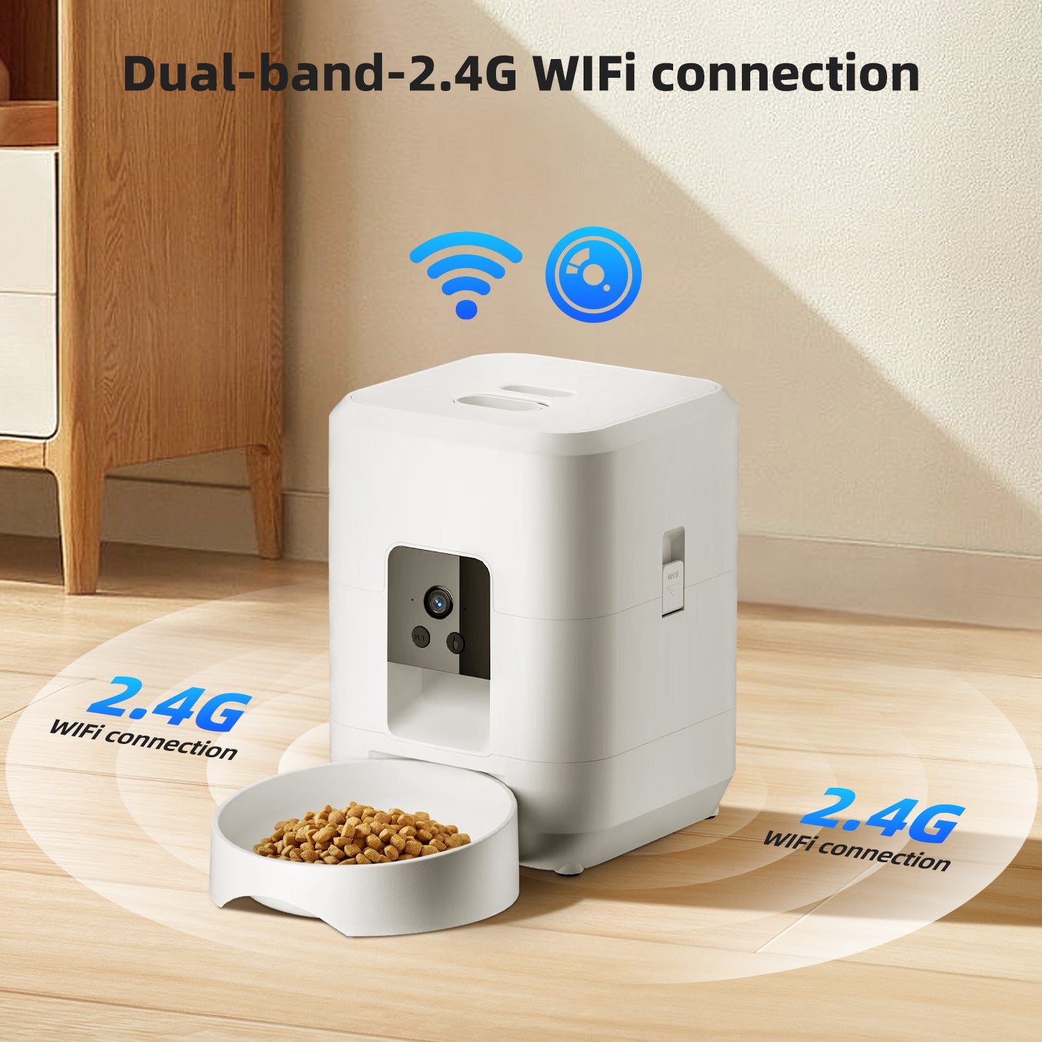 Pet intelligent feeder timing quantitative cat automatic feeding machine wifi remote video dog feeding machine