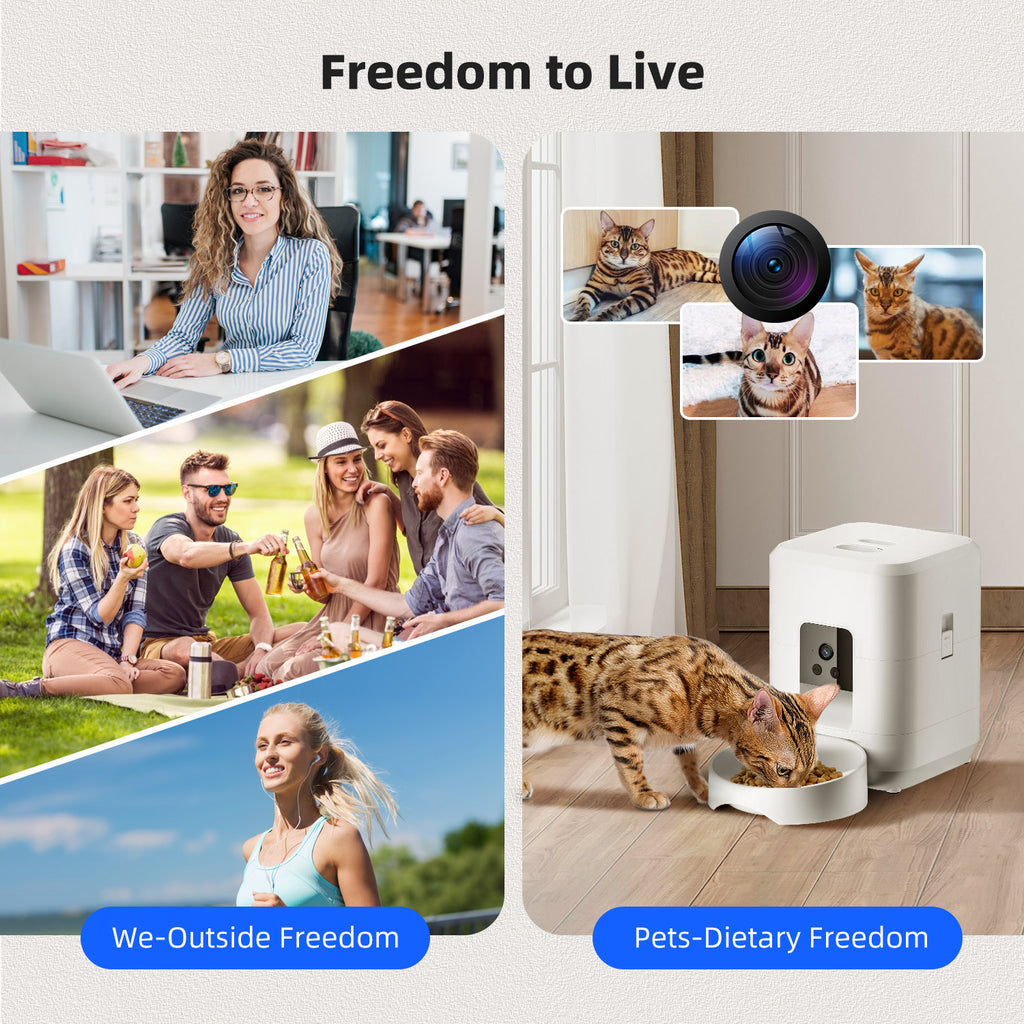Pet intelligent feeder timing quantitative cat automatic feeding machine wifi remote video dog feeding machine