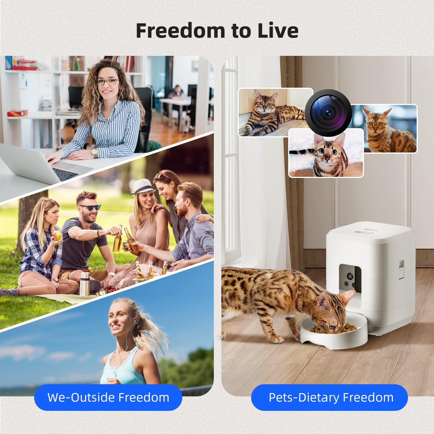 Pet intelligent feeder timing quantitative cat automatic feeding machine wifi remote video dog feeding machine