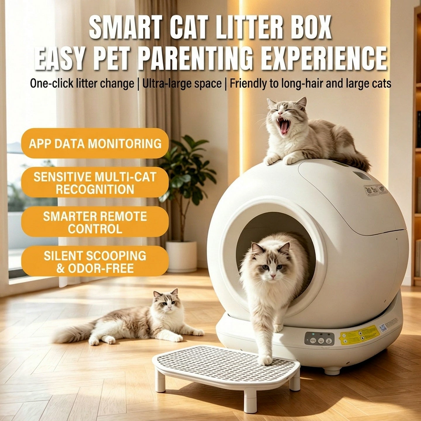 Hot Selling Pet Smart Cat Litter Box Automatic Cleaning Large Deodorant Fully Enclosed Electric Cat Toilet Wholesale