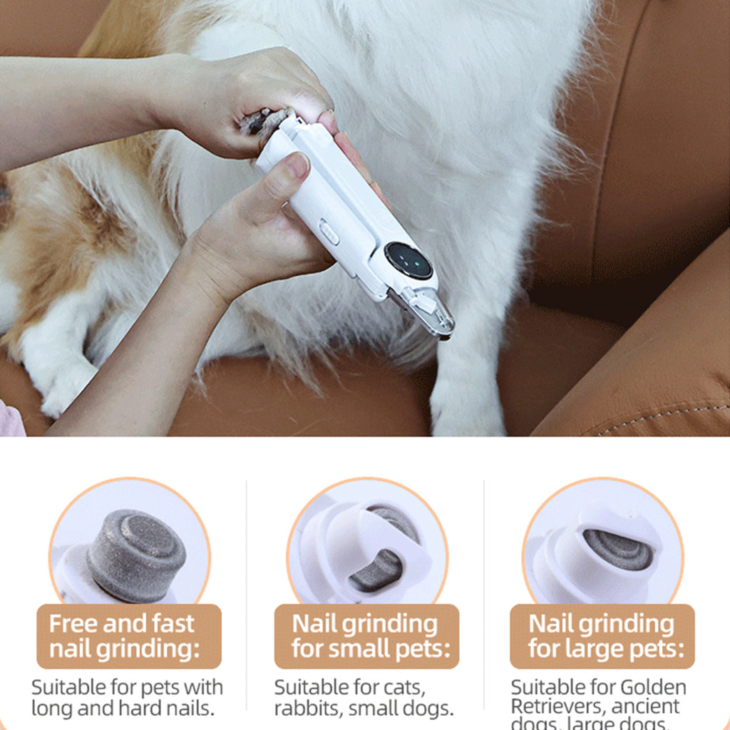 Two-In-One Dog Nail Clipper and Nail Polisher Cat Pet Puppy Polishing Electric Nail Clipper Nail Clipper Grinder