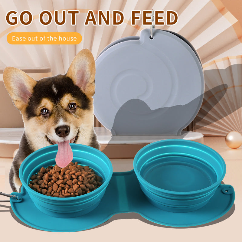 Pet Folding Bowl Silicone Dog Bowl Outdoor Travel Water Bowl Portable Cat Bowl Dog Bowl