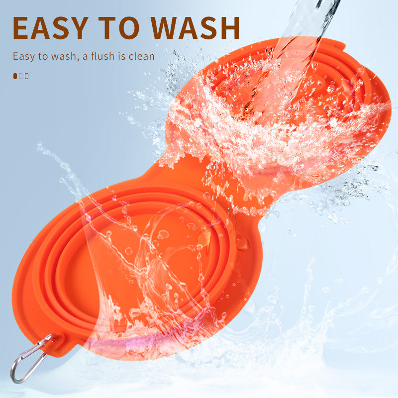 Pet Folding Bowl Silicone Dog Bowl Outdoor Travel Water Bowl Portable Cat Bowl Dog Bowl