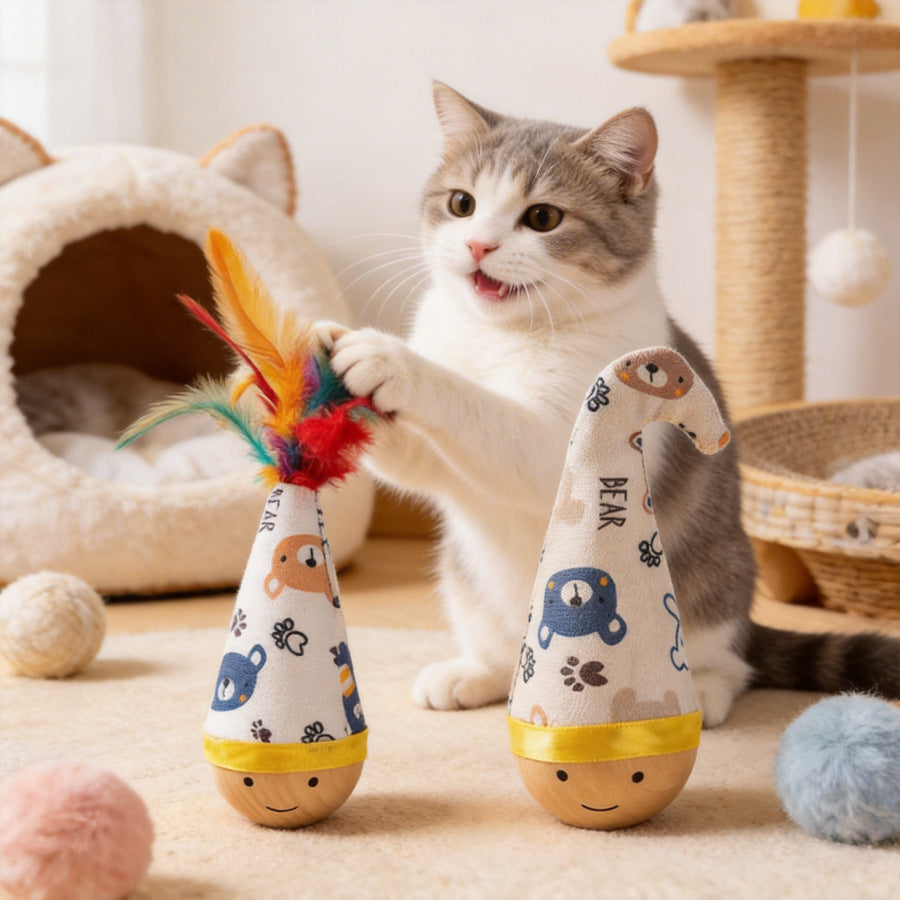 Self-Entertaining Cat Toy, Boredom-Relief Gadget, Pet Supplies Manufacturer, Feather Cat Teaser Stick,
