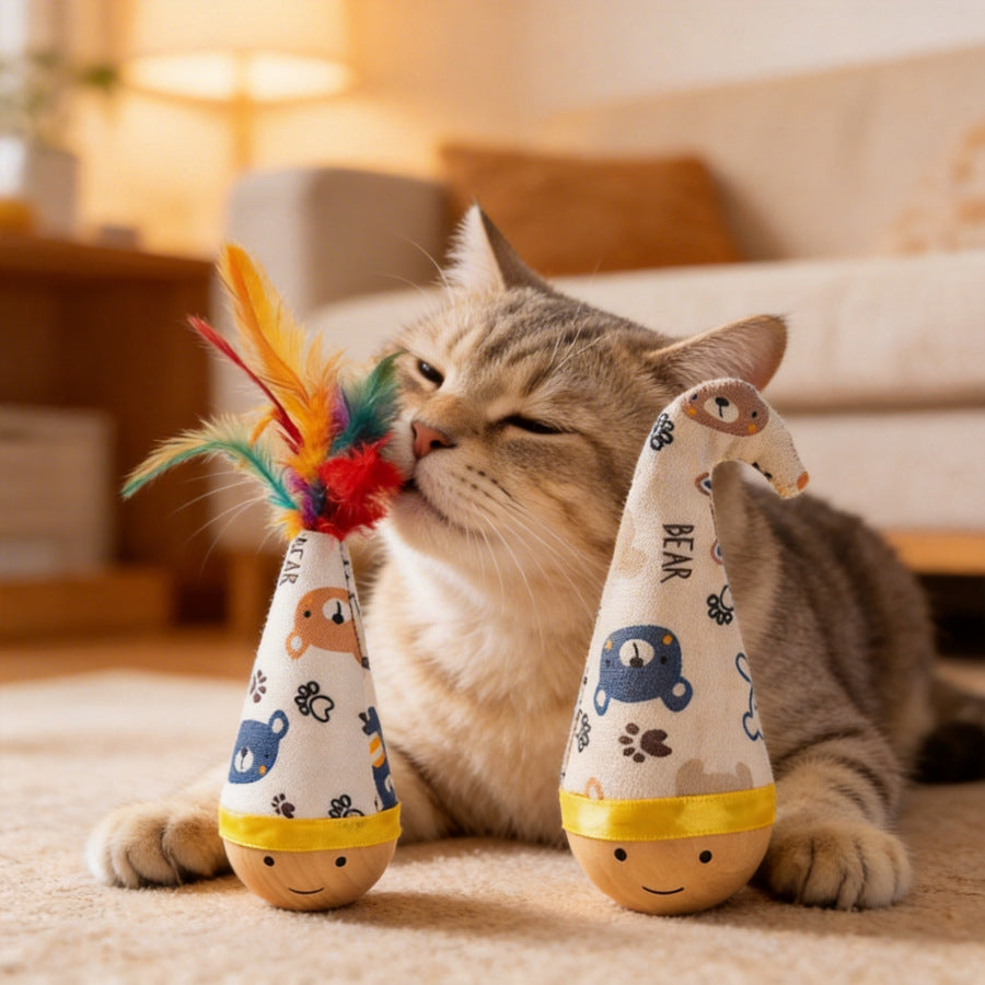 Self-Entertaining Cat Toy, Boredom-Relief Gadget, Pet Supplies Manufacturer, Feather Cat Teaser Stick,