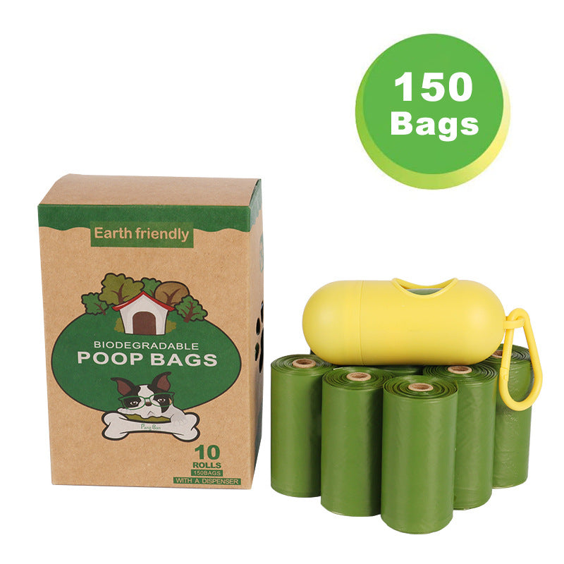 A generation of pet garbage bags degradable pick-up with dispenser dog excrement bags 10 rolls EPI dog bag manufacturers