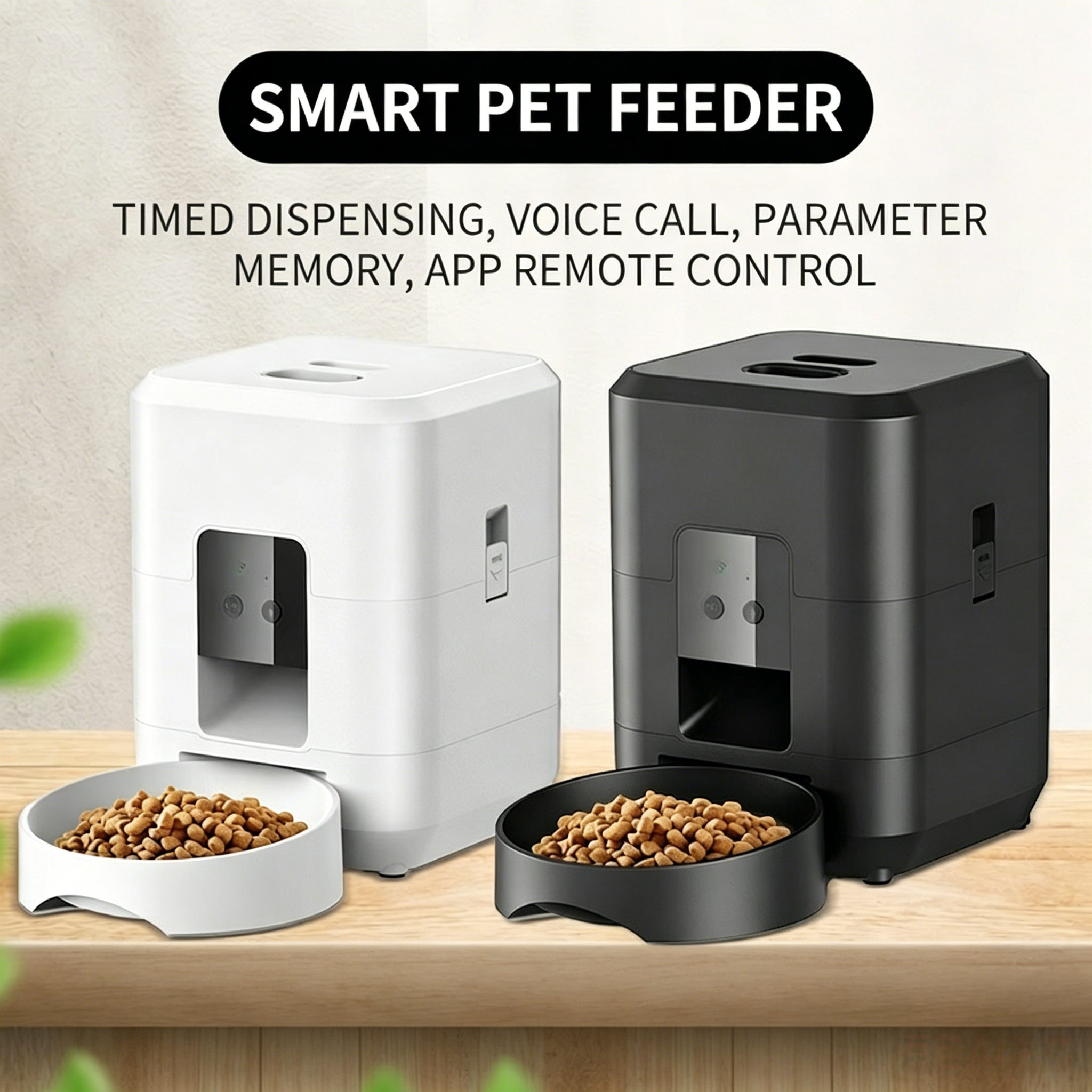 Pet intelligent feeder timing quantitative cat automatic feeding machine wifi remote video dog feeding machine