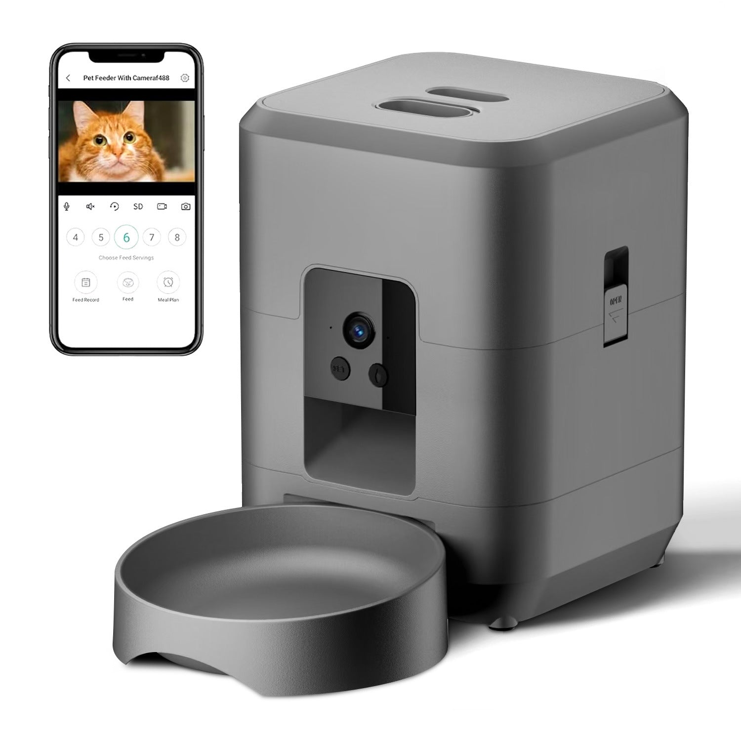 Pet intelligent feeder timing quantitative cat automatic feeding machine wifi remote video dog feeding machine