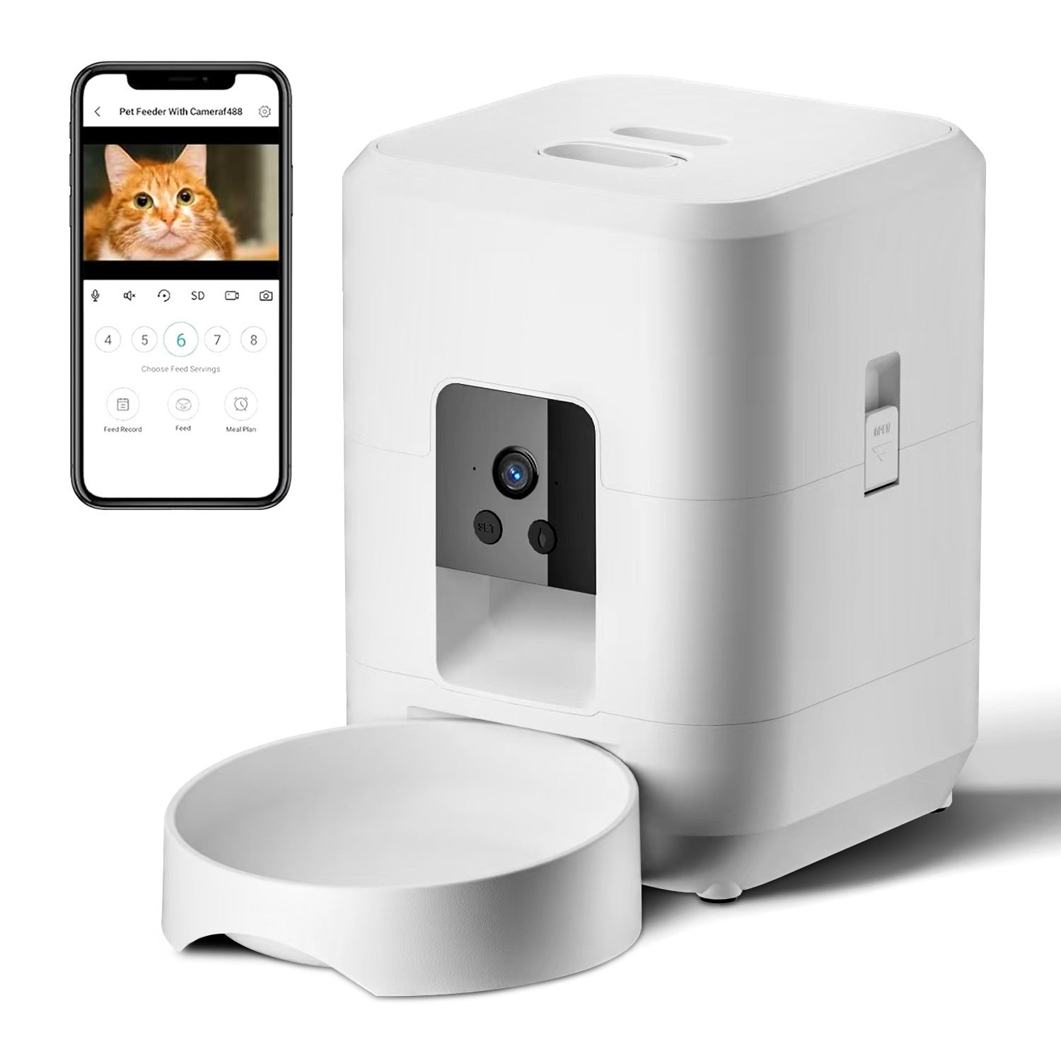 Pet intelligent feeder timing quantitative cat automatic feeding machine wifi remote video dog feeding machine